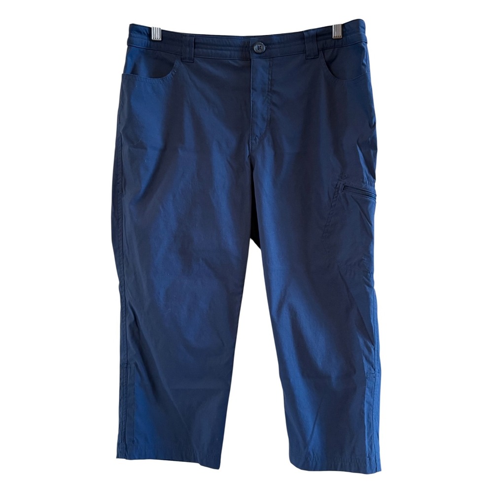 Eddie Bauer Women's Navy Blue Tech Capri Water Resistant Hiking Pants Size 10